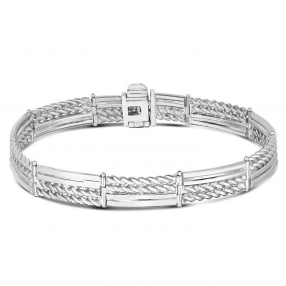 Sterling Silver 8in Rectangle Bar Bracelet - Picture 1 of 1